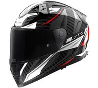 Casco moto integrale LS2 FF811 Vector II Carbon Savage bianco-rosso-grigio XL