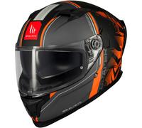 Casco moto integrale MT Braker SV Charm nero-arancio opaco 2XL