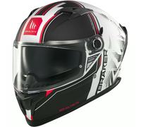 Casco moto integrale MT Braker SV Charm nero-bianco opaco 2XL