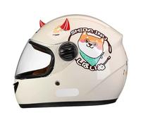 Casco moto integrale per bambini, casco scooter omologato ECE con visiera parasole e sciarpa rimovibile, casco scooter per ragazzi e ragazze dai 3 ai 12 anni C-4,48-55CM