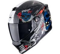 Casco moto integrale Scorpion COVERT FX SKULLZ nero-grigio-rosso XL