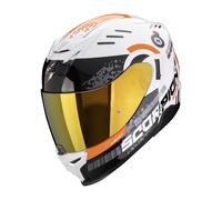 Casco moto integrale Scorpion EXO-520 EVO AIR TITAN bianco-arancio M