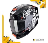 Casco moto integrale Scorpion EXO EXO-JNR Air BOUM Nero Lucido Bianco - L