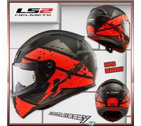 CASCO MOTO INTEGRALE TOURING LS2 RAPID DEADBOLT MATT BLACK ORANGE TG. XL (61-62)
