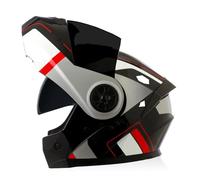 Casco Moto Integrali Modulare Omologati ECEDOT Caschi Integrato Apribili E Modulari Con Doppia Visiera Elmetto Integrale Apribile Casco Cross E Off-Road Modulare Per Adulti Z,L:59-60CM