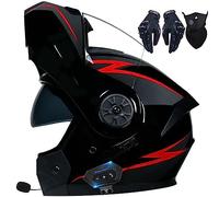 Casco Moto Integrato Bluetooth Modulare Flip Full Face Apribile con Doppia Visiera Caschi Speaker Integrato Microfono per Risposta Automatica Donna o Uomo Certificazione ECE