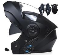 Casco Moto Integrato Bluetooth Modulare Flip Full Face Apribile con Doppia Visiera Caschi Speaker Integrato Microfono per Risposta Automatica Donna o Uomo Certificazione ECE