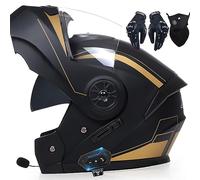 Casco Moto Integrato Bluetooth Modulare Flip Full Face Apribile con Doppia Visiera Caschi Speaker Integrato Microfono per Risposta Automatica Donna o Uomo Certificazione ECE