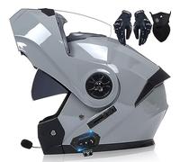 Casco Moto Integrato Bluetooth Modulare Flip Full Face Apribile con Doppia Visiera Caschi Speaker Integrato Microfono per Risposta Automatica Donna o Uomo Certificazione ECE
