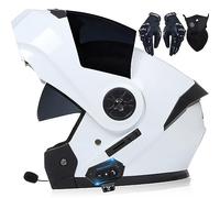 Casco Moto Integrato Bluetooth Modulare Flip Full Face Apribile con Doppia Visiera Caschi Speaker Integrato Microfono per Risposta Automatica Donna o Uomo Certificazione ECE