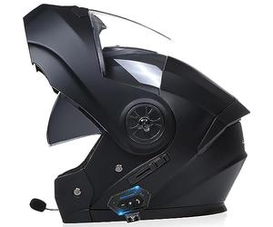 Casco Moto Integrato Bluetooth Modulare Flip Full Face Apribile con Doppia Visiera Caschi Speaker Integrato Microfono per Risposta Automatica Donna o Uomo Certificazione ECE