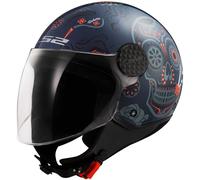 Casco Jet Ls2 OF558 Sphere Lux II Maxca Cobalto Arancio Lucido M