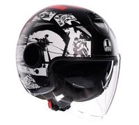 Casco Moto Jet Agv ETERES HISTORY MATT BLACK WHITE RED