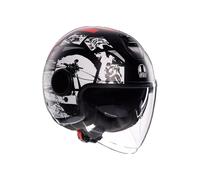 CASCO MOTO JET AGV ETERES HISTORY MATT BLACK WHITE RED ROSSO BIANCO NERO