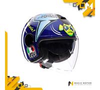 Casco moto Jet AGV ETERES Rossi Misano 2015 Lucido Blu - XXL