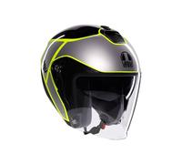 CASCO MOTO JET AGV IRIDES DAVAO BLACK GREY YELLOW FLUO TAGLIA XS
