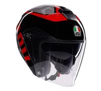 CASCO MOTO JET AGV IRIDES VALENZA MATT GREY BLACK RED TAGLIA L