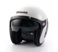 Casco Moto Jet Blauer PILOT 06 GO in fibra di vetro Bianco Nero Lucido ECE220
