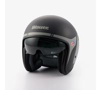 Casco Jet Blauer Pilot 06 Go Grafica Bianco Nero Titanio Opaco L
