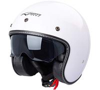 Casco Moto Jet Cafe Racer Omologato ECE 22-06 Parasole scooter Bianco M