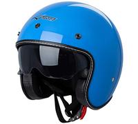 Casco Moto Jet Cafe Racer Omologato ECE 22-06 Parasole scooter Blu S