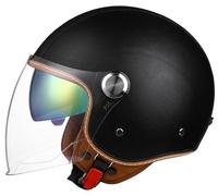 Casco Moto Jet Casco Scooter Con Occhiali A Doppia Visiera Fodera Rimovibile Protezione Per Le Orecchie Caschi Moto Casco Motorino Sicurezza Anti-Collisione Per Uomo Donna B,XL
