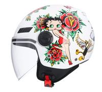 Casco Moto Jet ECE Omologato Casco La Betty Bianco Taglia S (55/56) Casco Moto Uomo Casco Donna