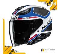 Casco moto jet HJC F31 CERON MC21SF Blu Opaco Bianco Grigio Rosso Nero - L