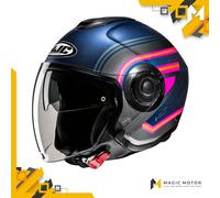 Casco Moto Jet HJC i40N M LINIA Blu Opaco