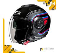 Casco Moto Jet HJC i40N M LINIA Nero Lucido