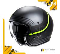 Casco moto jet HJC V31 BYRON MC3HSF Argento Opaco Antracite Neon Verde - L