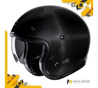 Casco Moto Jet HJC V31 CARBON S SOLID Nero Lucido