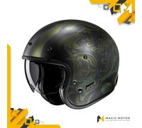 Casco Moto Jet HJC V31 L FLAME Verde Opaco