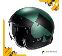 Casco Moto Jet HJC V31 M KUZ Verde Opaco