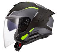 Casco moto jet LS2 OF618 Verso II Air nero-giallo fluo S