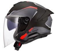 Casco moto jet LS2 OF618 Verso II Air nero-rosso 2XL