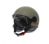 Casco moto jet Momo Design FGTR CLASSIC Flip E2206 Verde opaco / bronzo