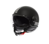Casco Moto Jet MOMO DESIGN FGTR EVO E2206 MONO MATT BLACK SILVER