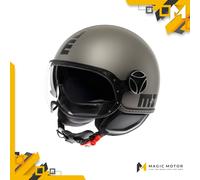 Casco moto Jet MOMO Design FGTR EVO SOLID Opaco Argento - L