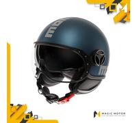 Casco moto Jet MOMO Design FGTR EVO SOLID Opaco Blu - L