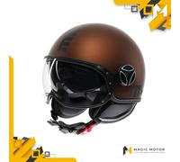 Casco moto Jet MOMO Design FGTR EVO SOLID Opaco Marrone - XS