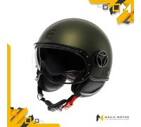 Casco moto Jet MOMO Design FGTR EVO SOLID Opaco Verde - L