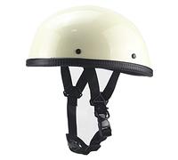 Casco Moto Jet Motociclo Casco Aperto Mezzo Casco Motocicletta Casco Demi-Jet Mezzi Caschi Casco Moto Vintage Brain-Cap Casco Da Ciotola Adulti Certificazione DOT/ECE,Bianca,L