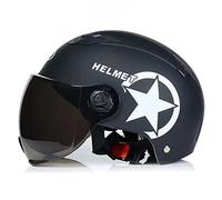 Casco Moto Jet Motociclo Casco Aperto Mezzo Motocicletta Casco Demi Vintage Protettivo Casco Adulti Donna Uomo Mezzi Caschi Casco Moto Retro Casco Motociclista Certificazione ECE,Matte black