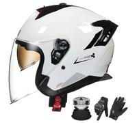 Casco moto jet omologato ECE 22.06 con luce di segnalazione rossa C,54-62cm