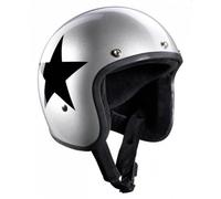 Casco MOTO Jet STAR ARGENTO BANDIT Silver Open face Helmet NON OMOLOGATO