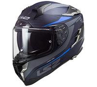 Casco moto LS2 FF327 CHALLENGER CT2 DRONE MATT BLUE, Nero/Blu, XS