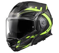 Casco moto LS2 FF901 Advant X C Future nero-giallo fluo flip-up XS