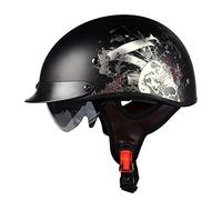 Casco Moto Mezzo Viso Uomo Retro Portatile Scooter cruiser chopper fodera In EPS omologato ECE Scooter Moto Classic Jet Aperto Caschi P,L