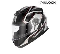 Acerbis Serel Graphic Casco, nero-argento, taglia L per maschi